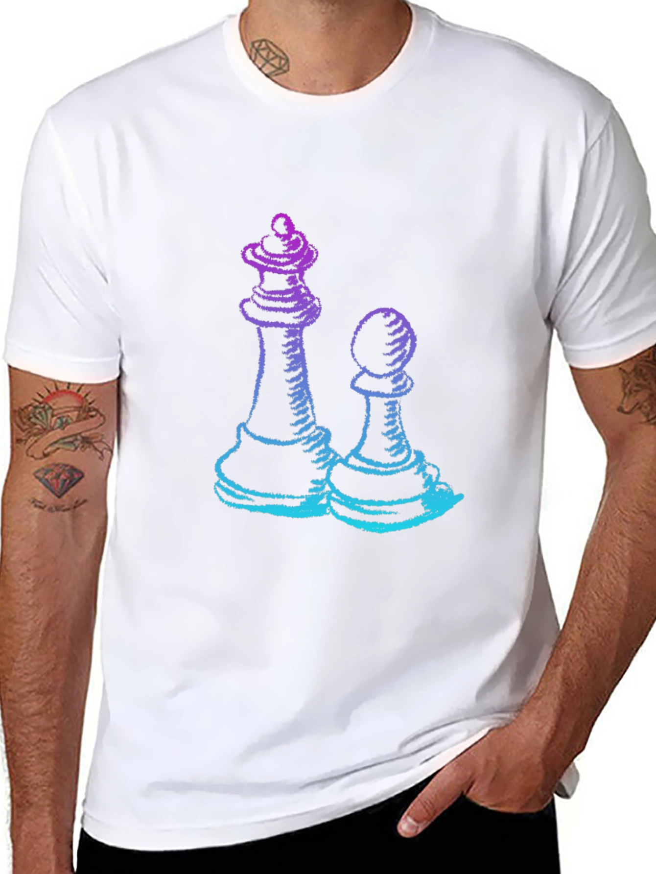 Chess Queen & Pawn Graphic Tee - Game On!