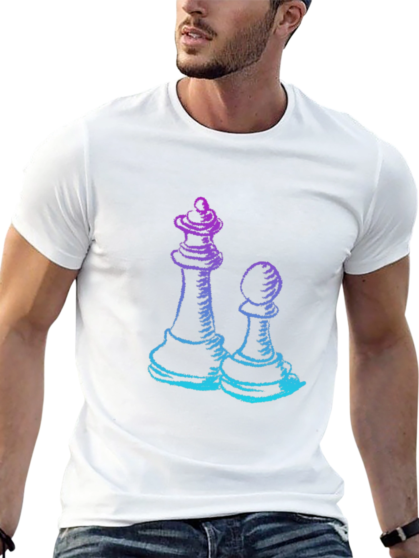 Chess Queen & Pawn Graphic Tee - Game On!