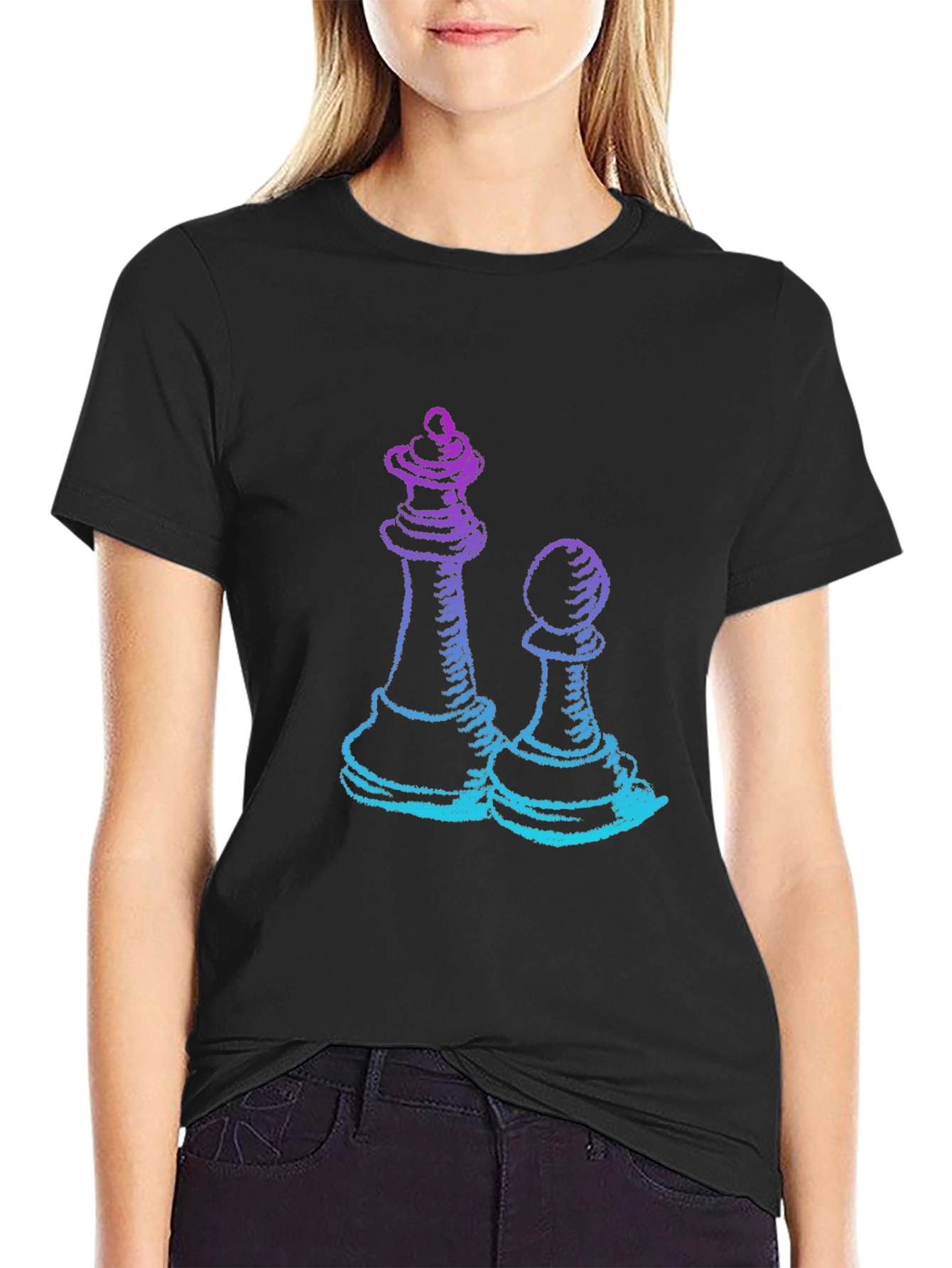 Chess Queen & Pawn Graphic Tee - Game On!