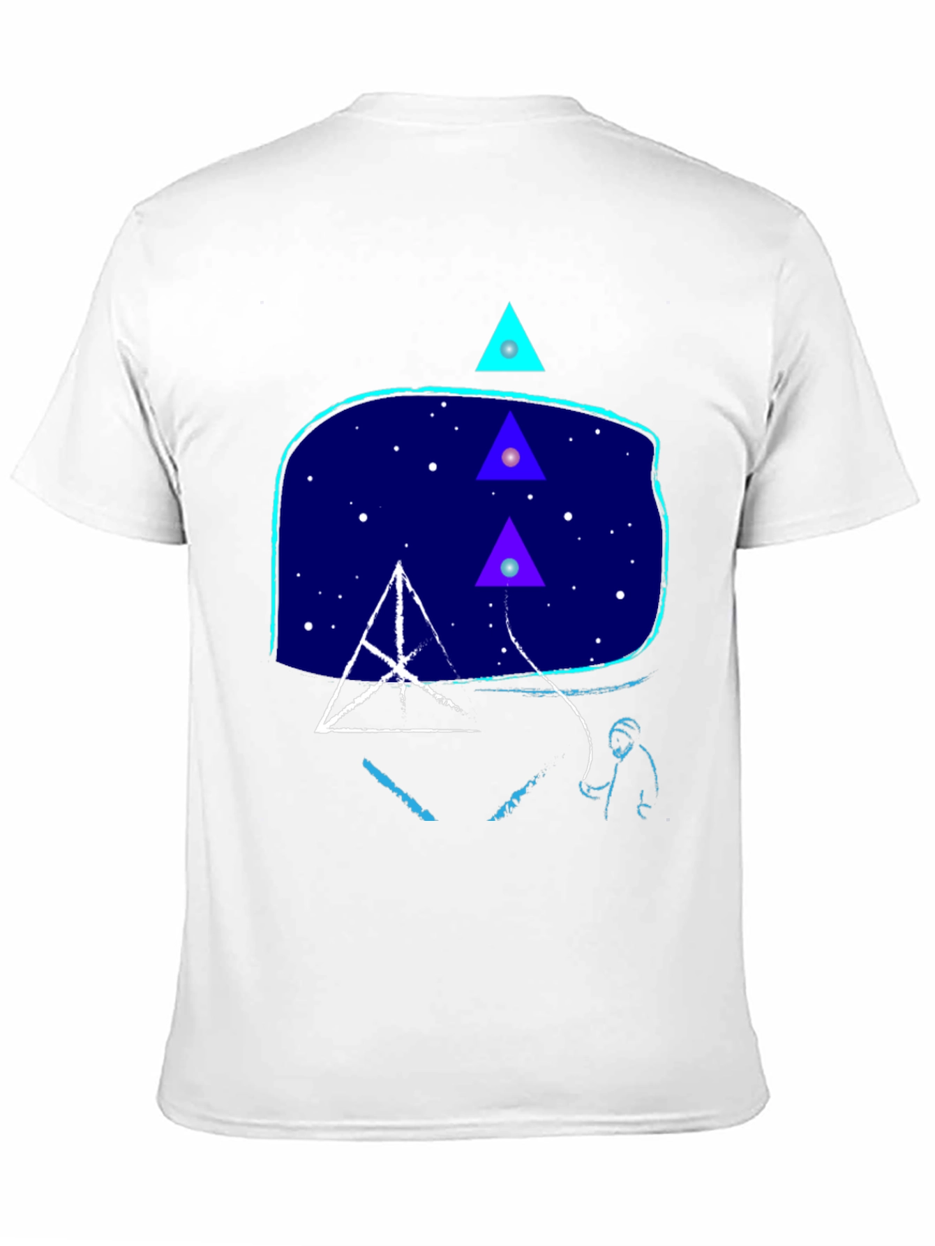 Geometric Graphic Print Mens Black T-Shirt