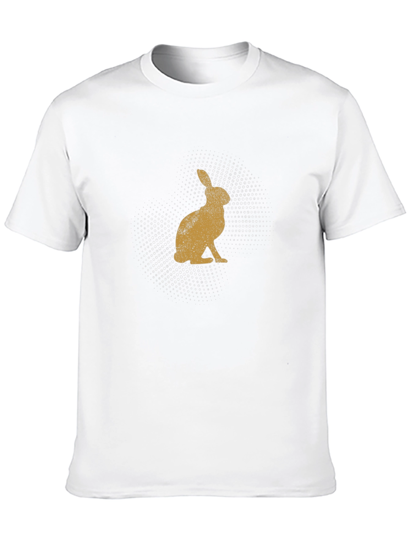 Mens Rabbit Print Black Crew Neck T-Shirt