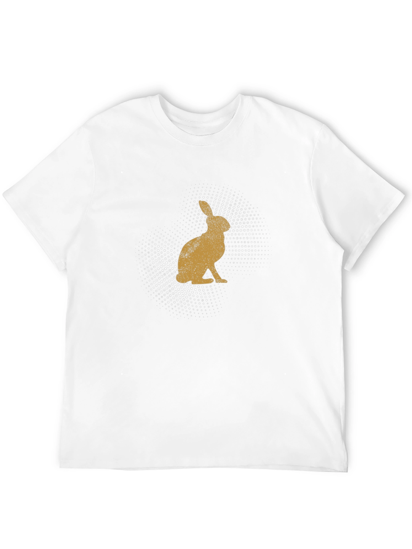Mens Rabbit Print Black Crew Neck T-Shirt