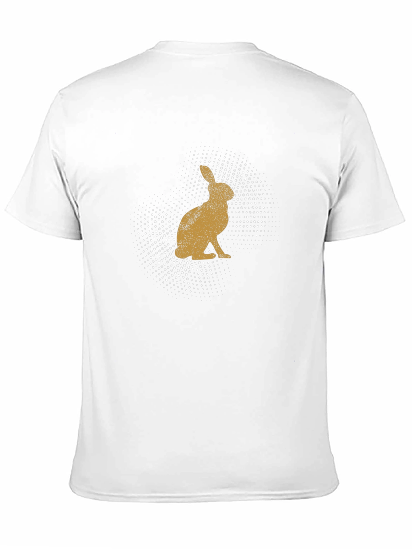 Mens Rabbit Print Black Crew Neck T-Shirt