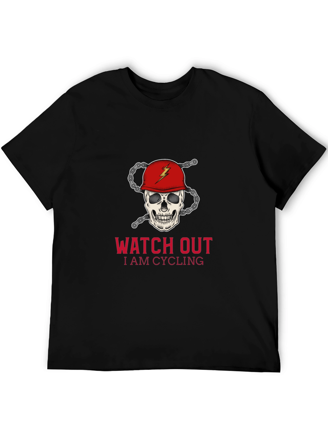 Skull Cycling T-Shirt - Watch Out I Am Cycling!