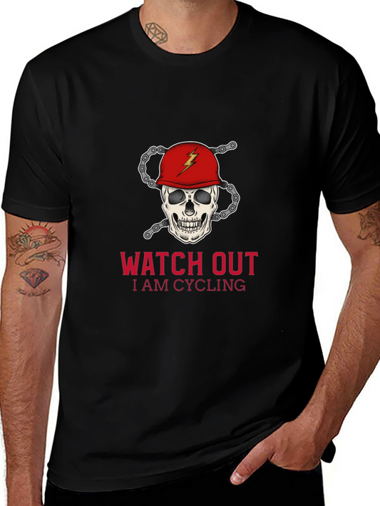 Skull Cycling T-Shirt - Watch Out I Am Cycling!