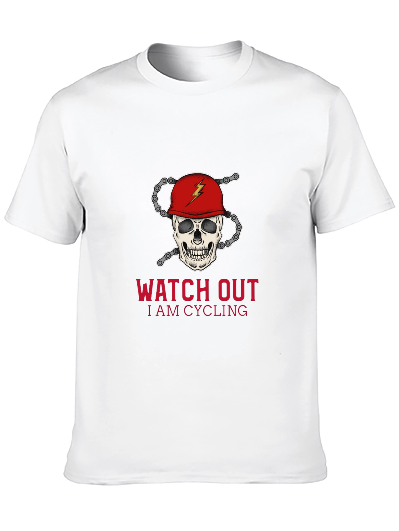 Skull Cycling T-Shirt - Watch Out I Am Cycling!