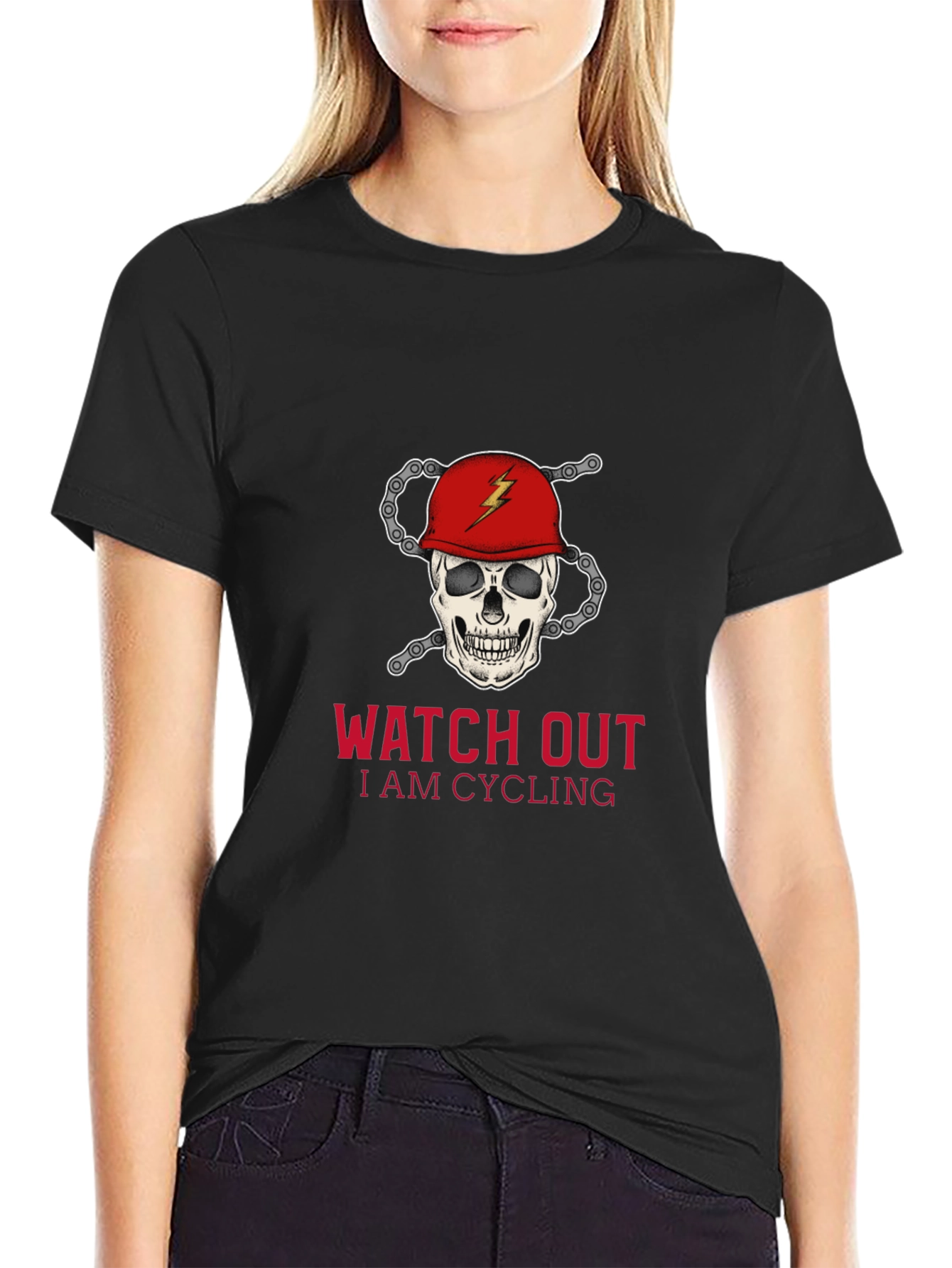 Skull Cycling T-Shirt - Watch Out I Am Cycling!