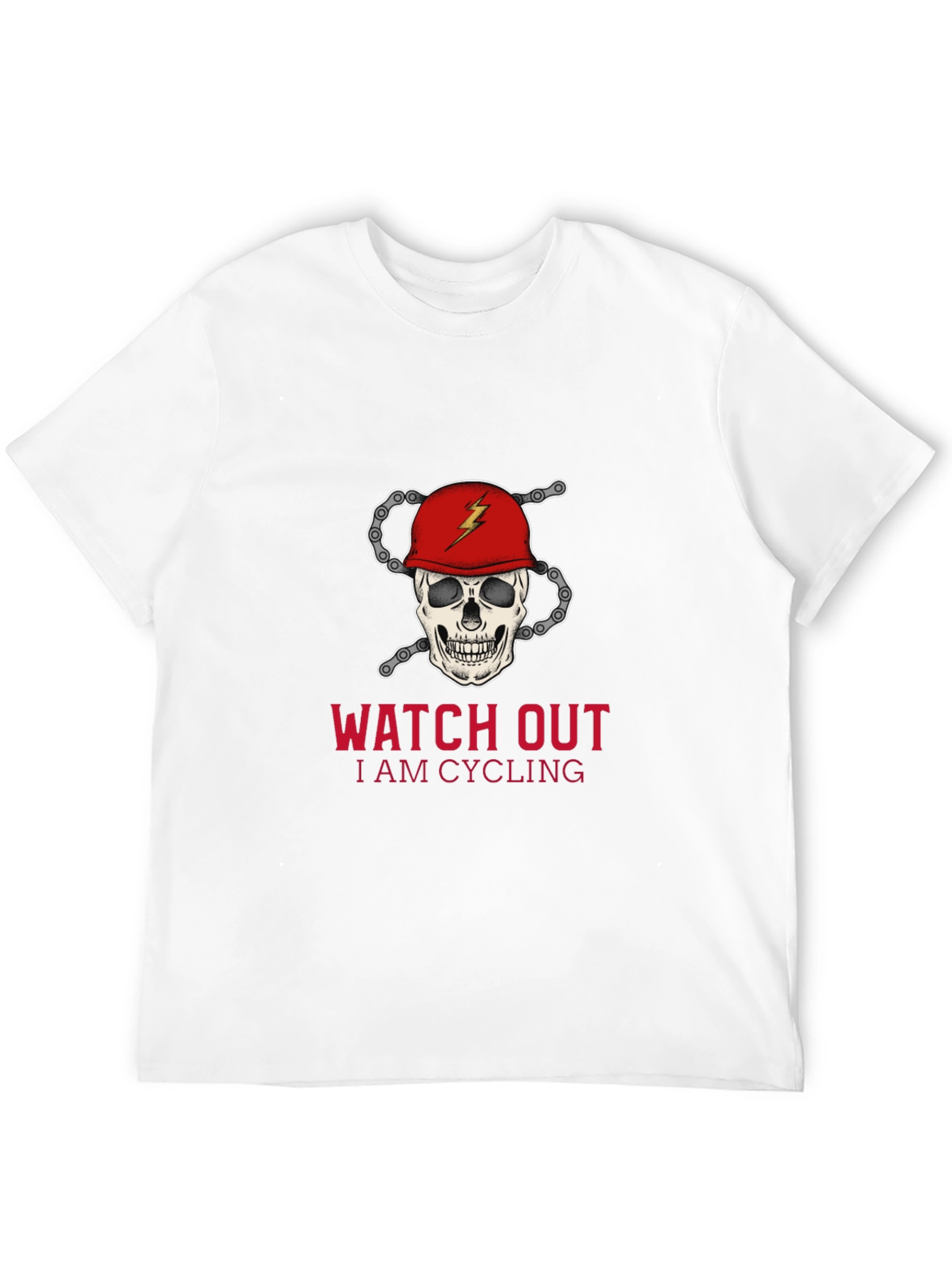 Skull Cycling T-Shirt - Watch Out I Am Cycling!