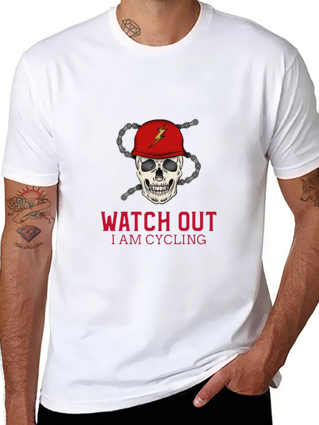 Skull Cycling T-Shirt - Watch Out I Am Cycling!