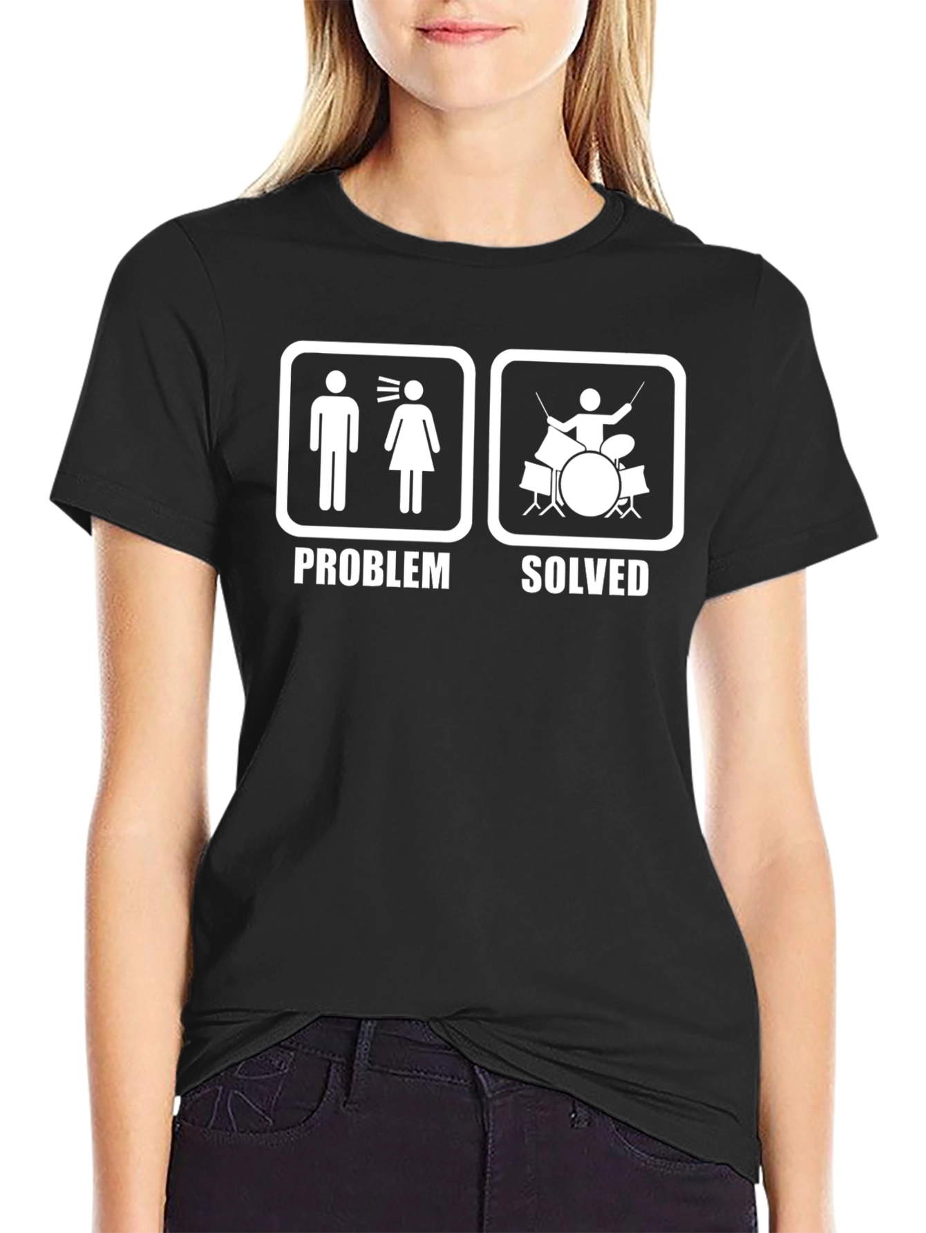 Problem Solved Drummer T-Shirt - Humorous Band Tee