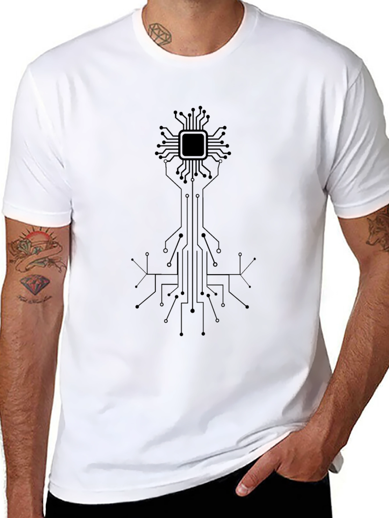 Tech Circuit Board Graphic T-Shirt