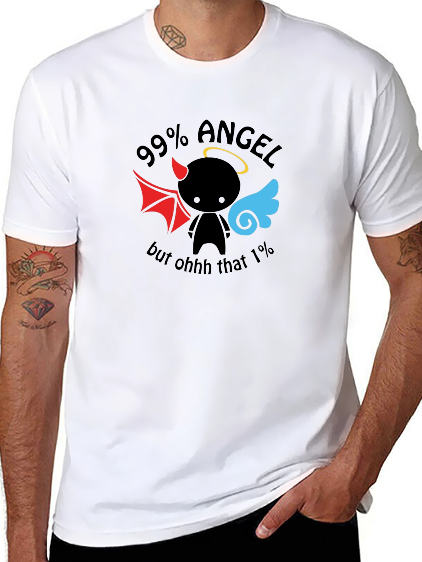 99% Angel Funny Graphic T-Shirt