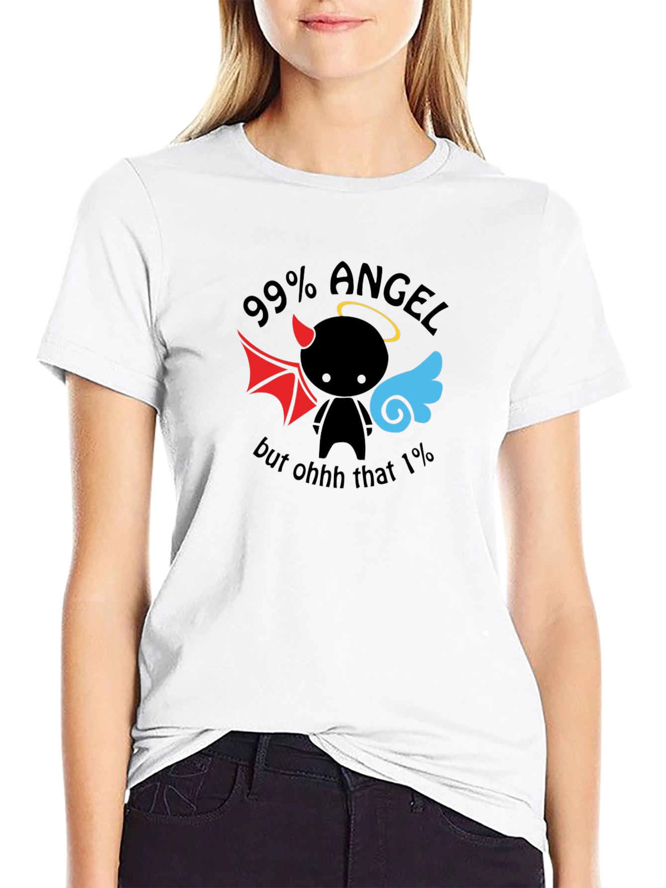 99% Angel Funny Graphic T-Shirt