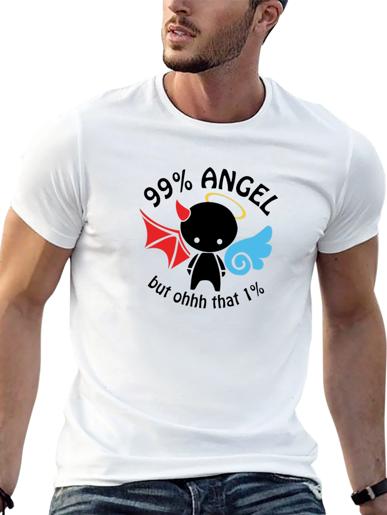 99% Angel Funny Graphic T-Shirt