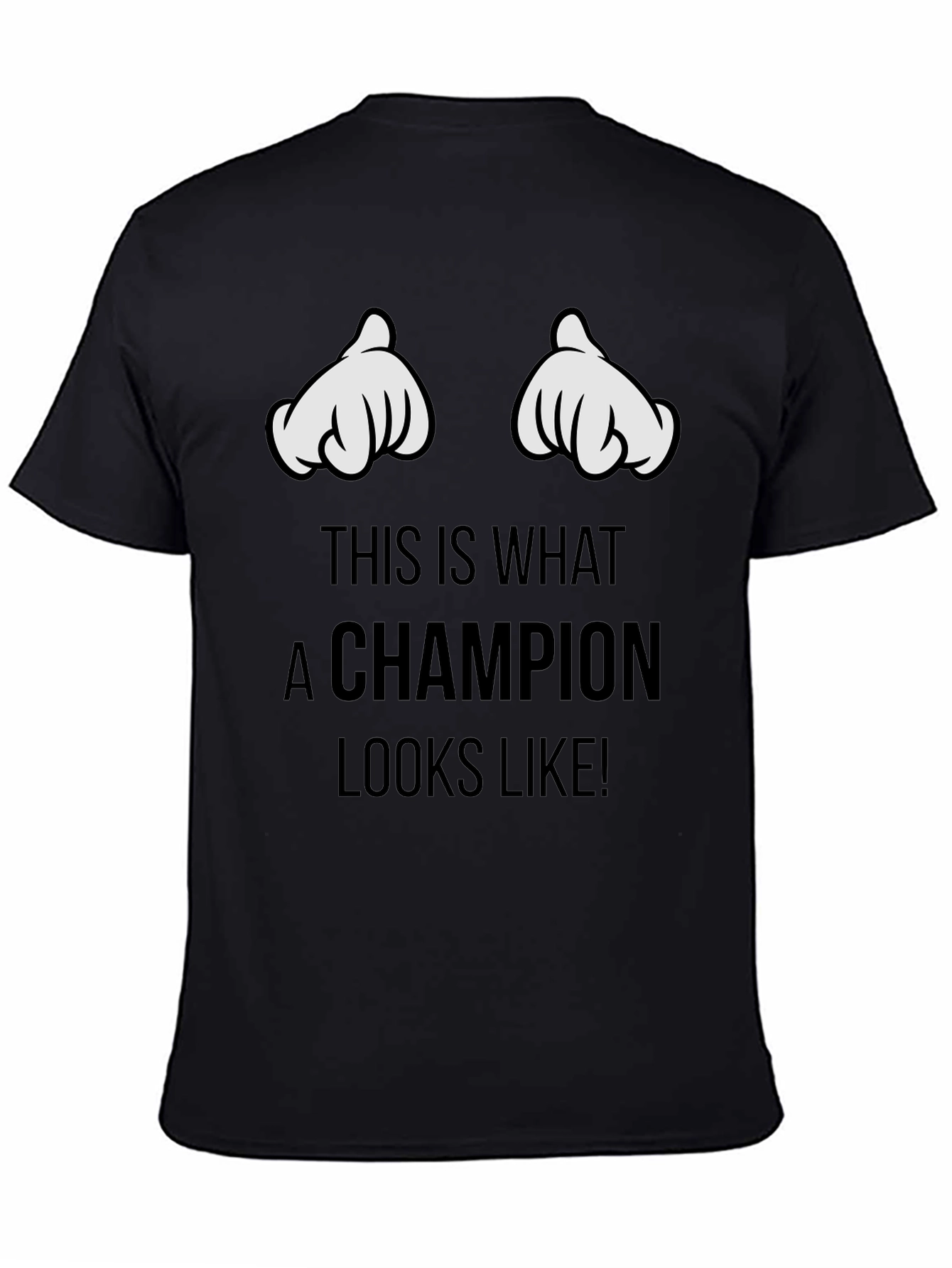 Champion T-Shirt with Cartoon Hands Design