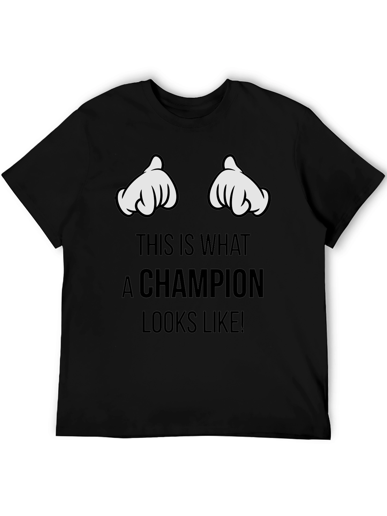 Champion T-Shirt with Cartoon Hands Design