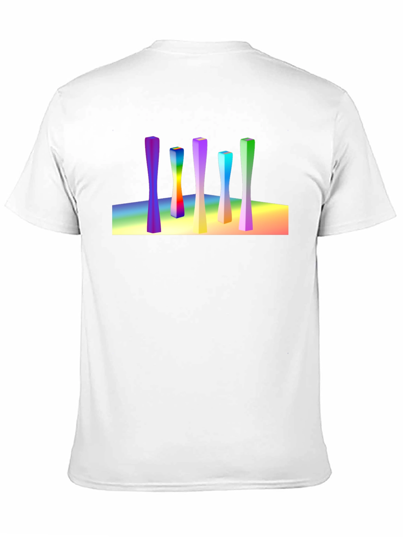 Abstract Art Rainbow Columns Black Tee