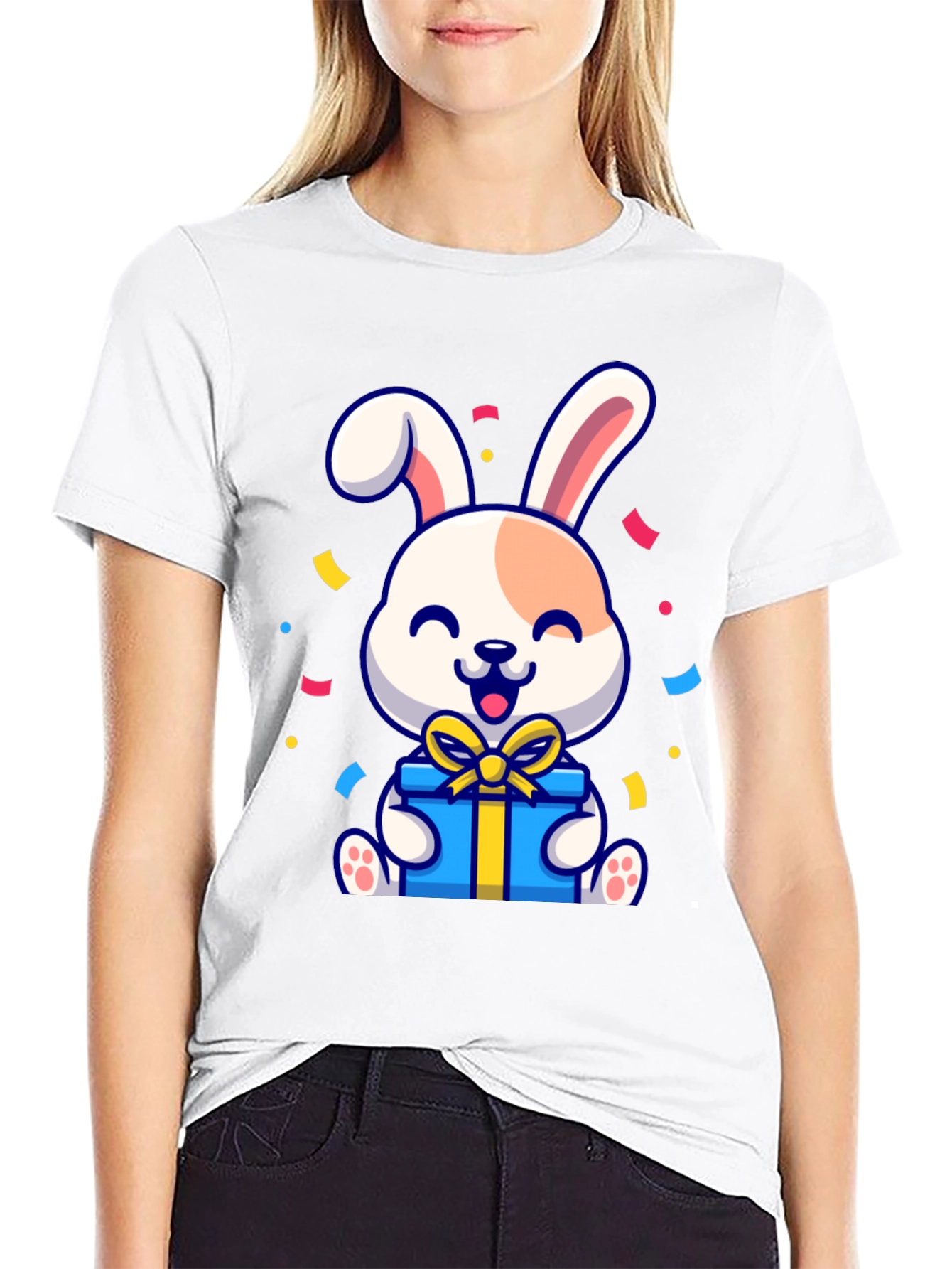 Cute Bunny Holding Gift T-Shirt