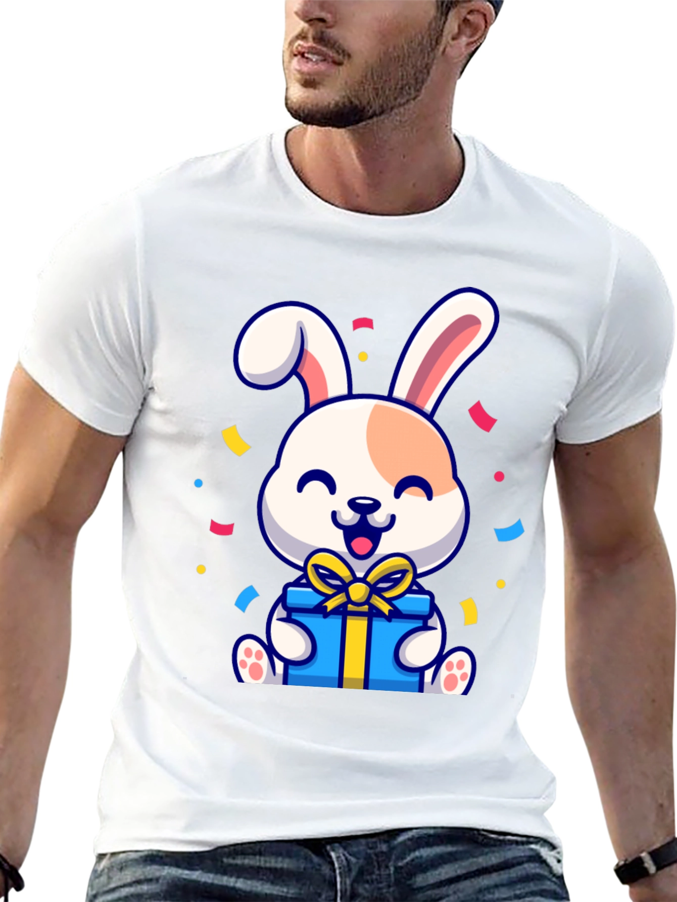 Cute Bunny Holding Gift T-Shirt