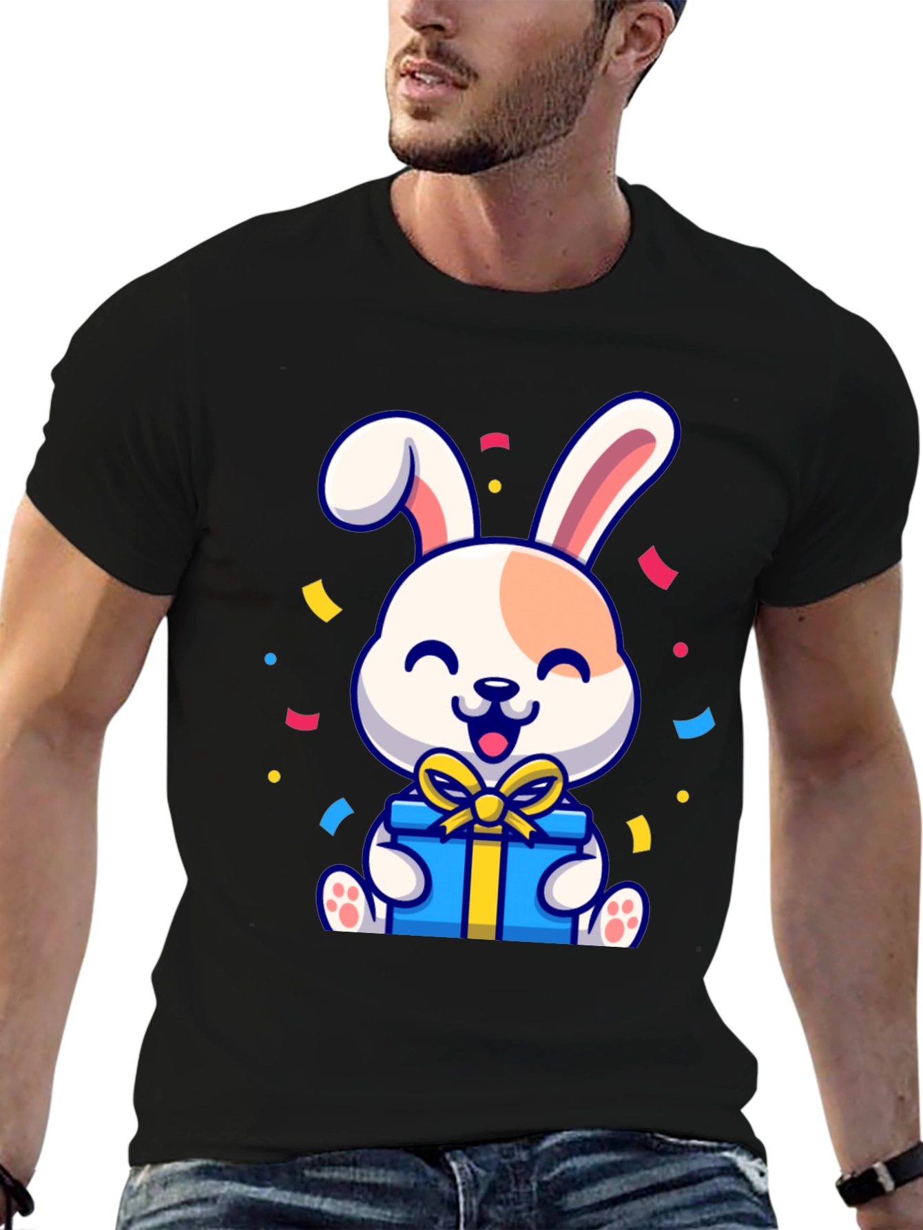 Cute Bunny Holding Gift T-Shirt