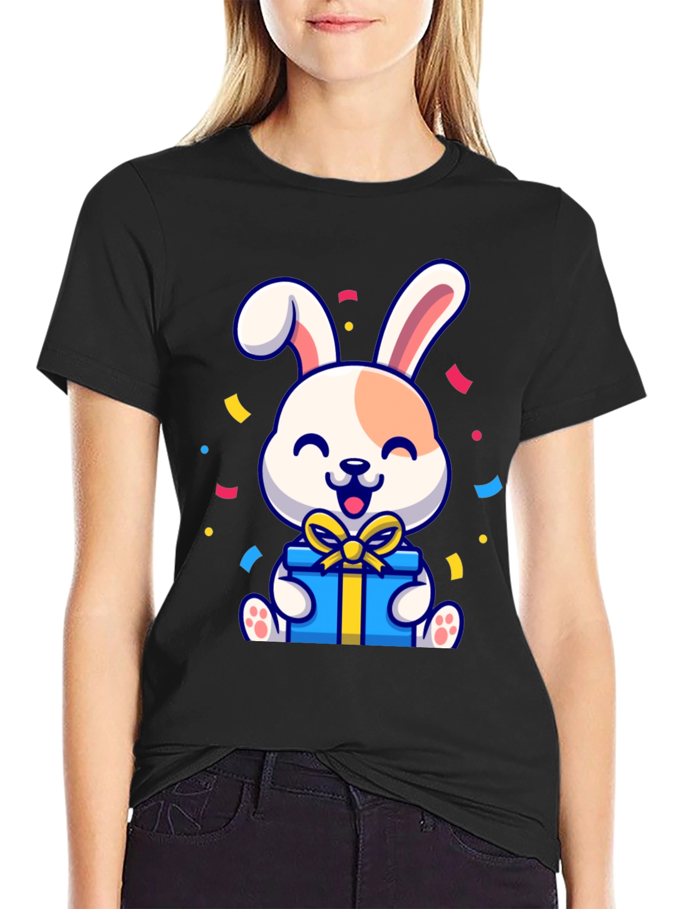 Cute Bunny Holding Gift T-Shirt