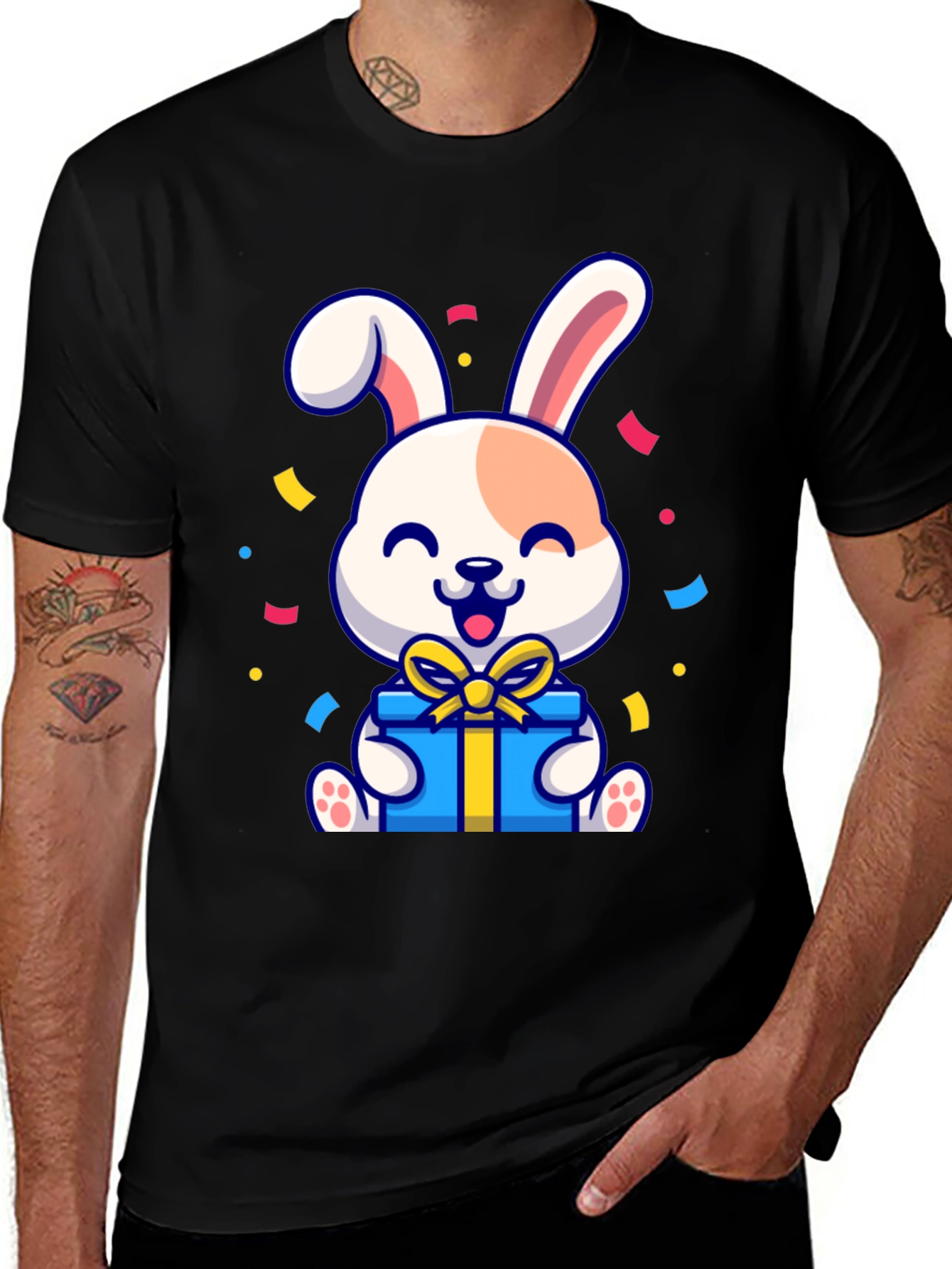 Cute Bunny Holding Gift T-Shirt