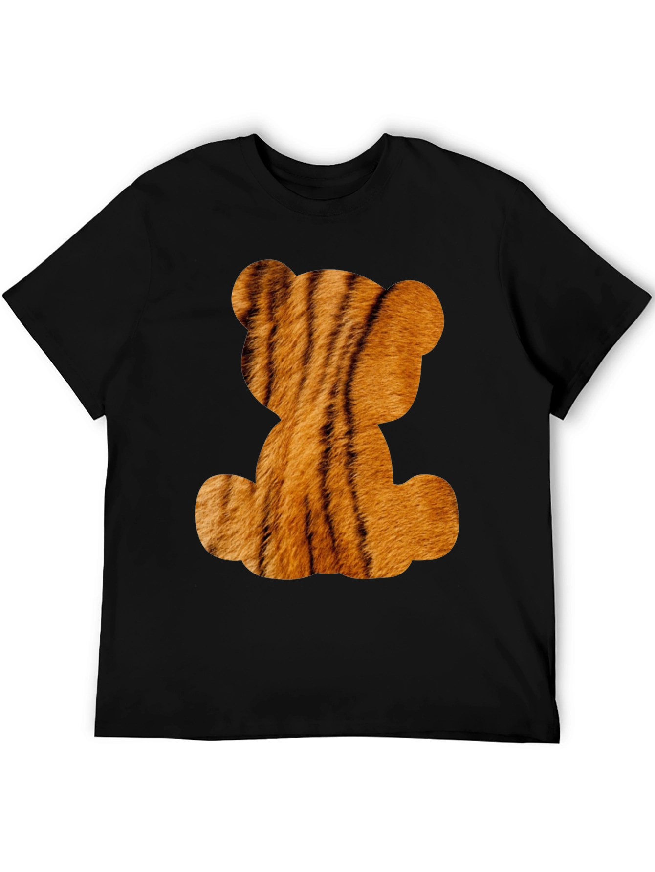Tiger Teddy Bear Graphic Black T-Shirt