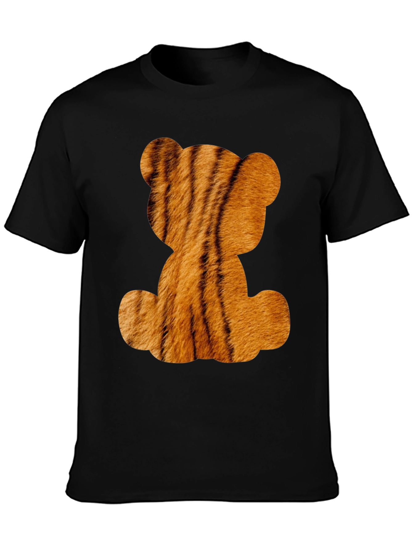 Tiger Teddy Bear Graphic Black T-Shirt