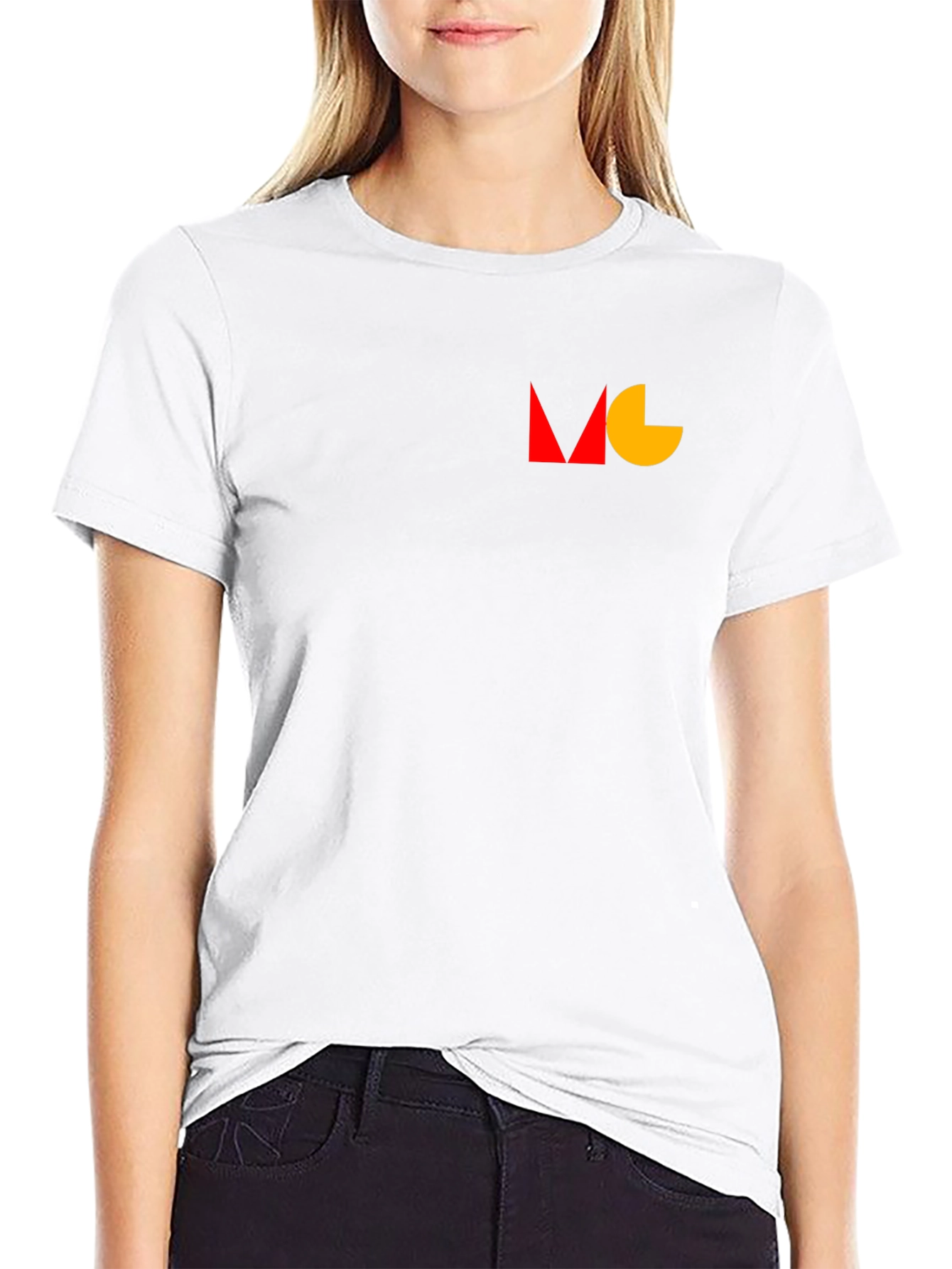 Modern Geometric Tee - Black Cotton Blend