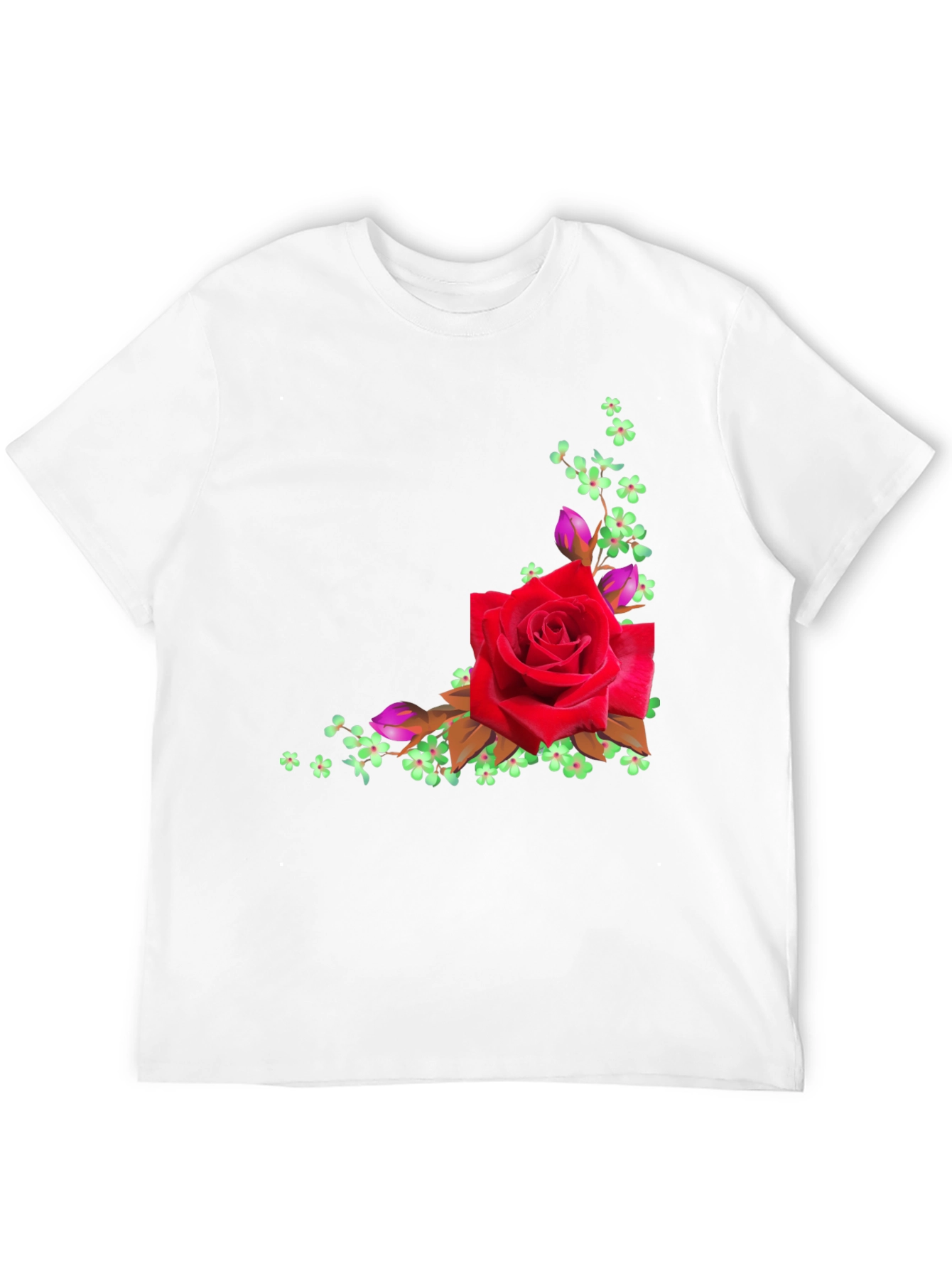 Floral Rose Graphic Black T-Shirt