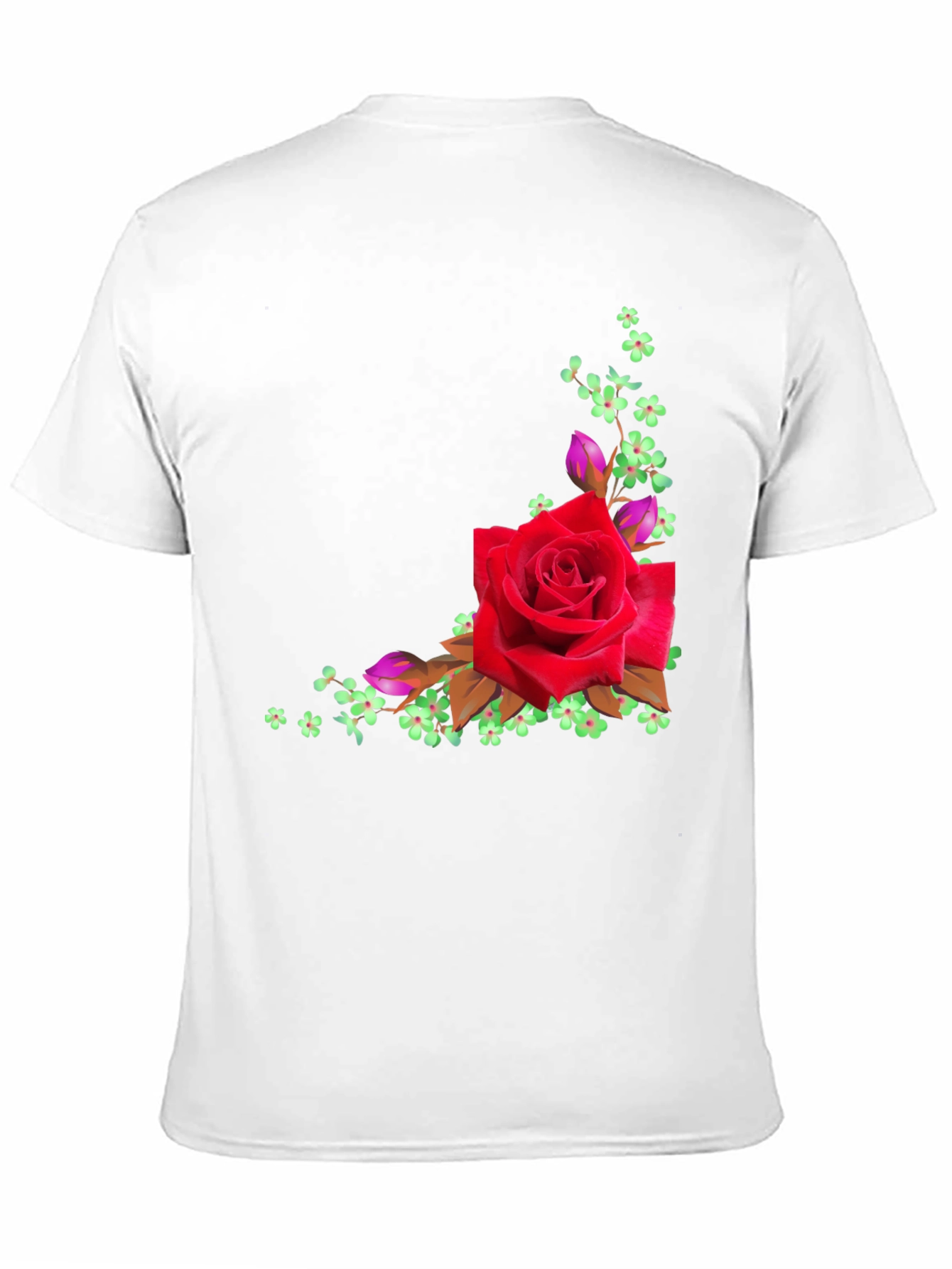 Floral Rose Graphic Black T-Shirt