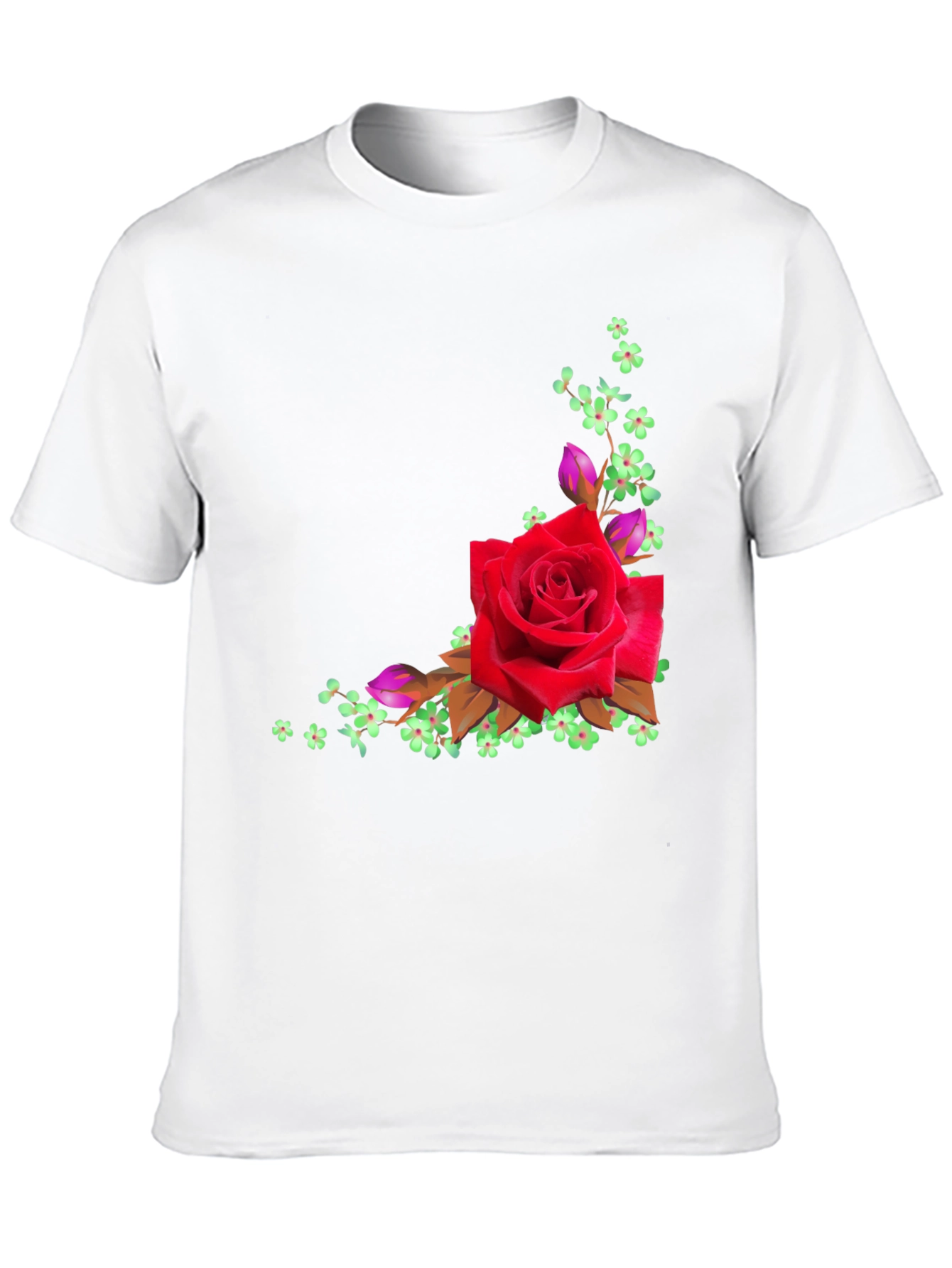Floral Rose Graphic Black T-Shirt