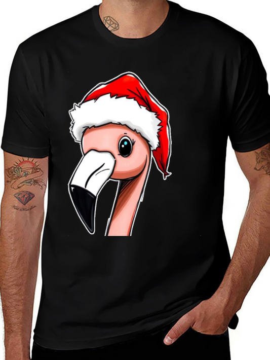 Christmas Flamingo T-Shirt - Holiday Novelty Tee
