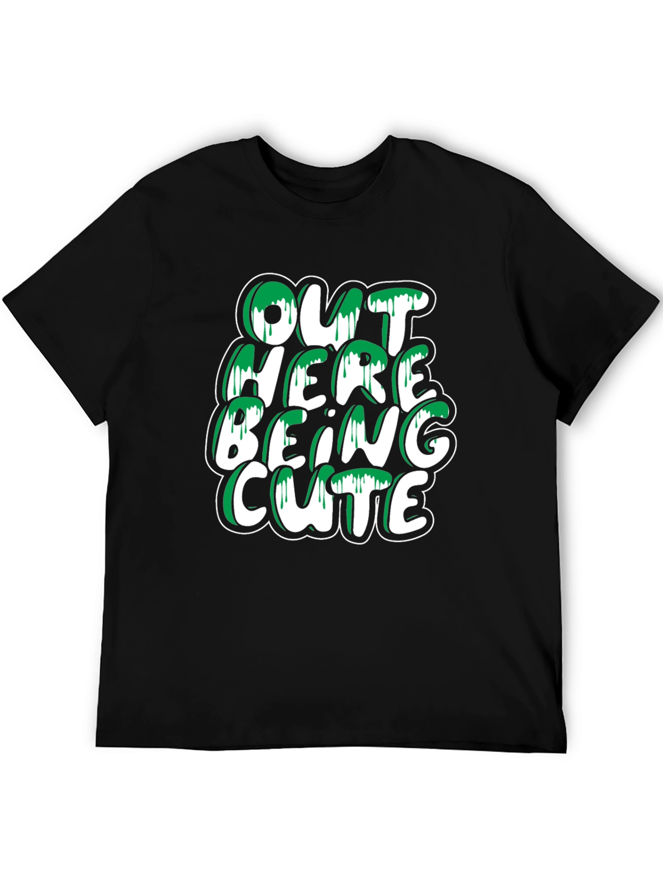 Out Here Being Cute T-Shirt - Stylish Black Tee