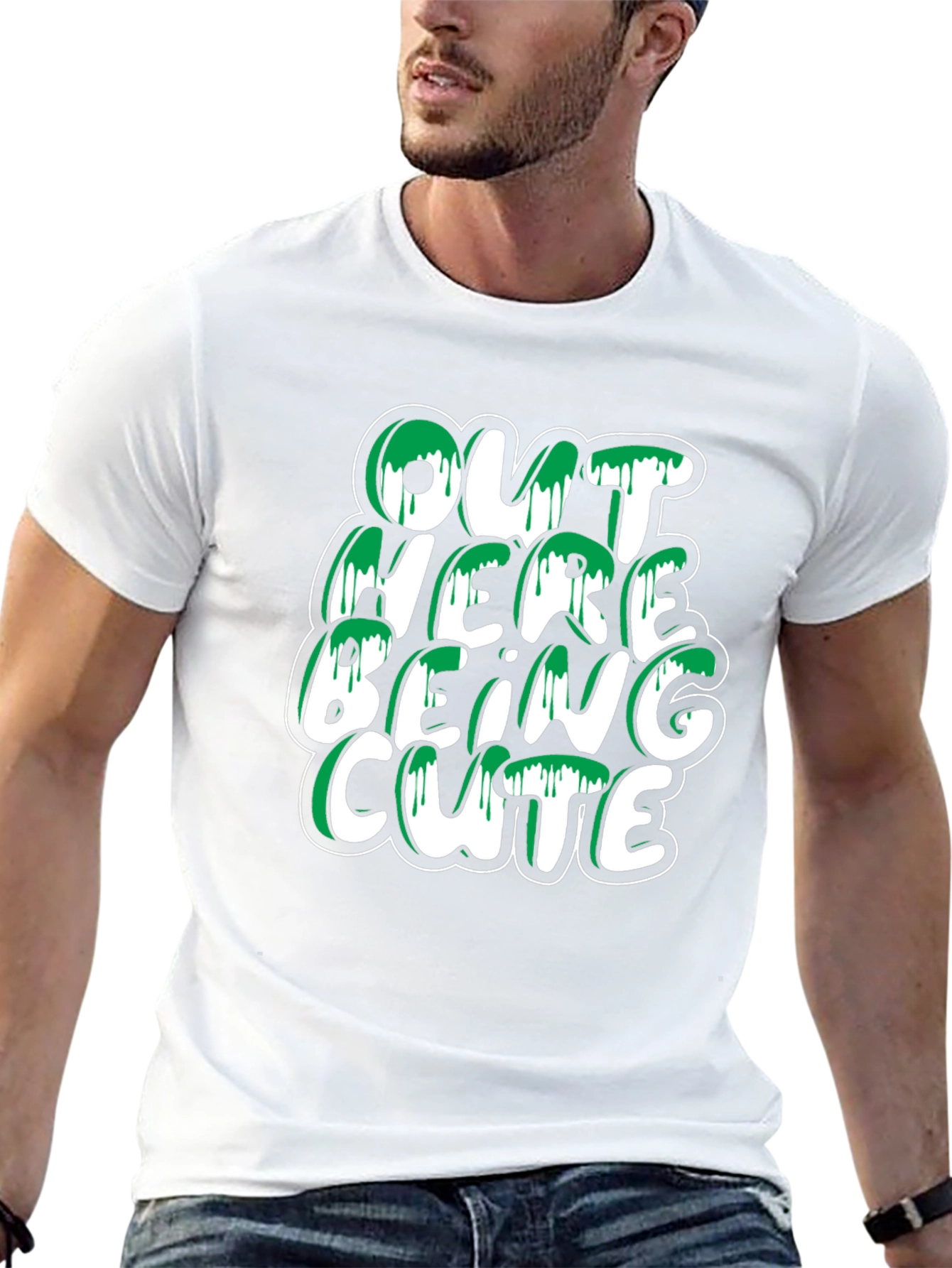 Out Here Being Cute T-Shirt - Stylish Black Tee
