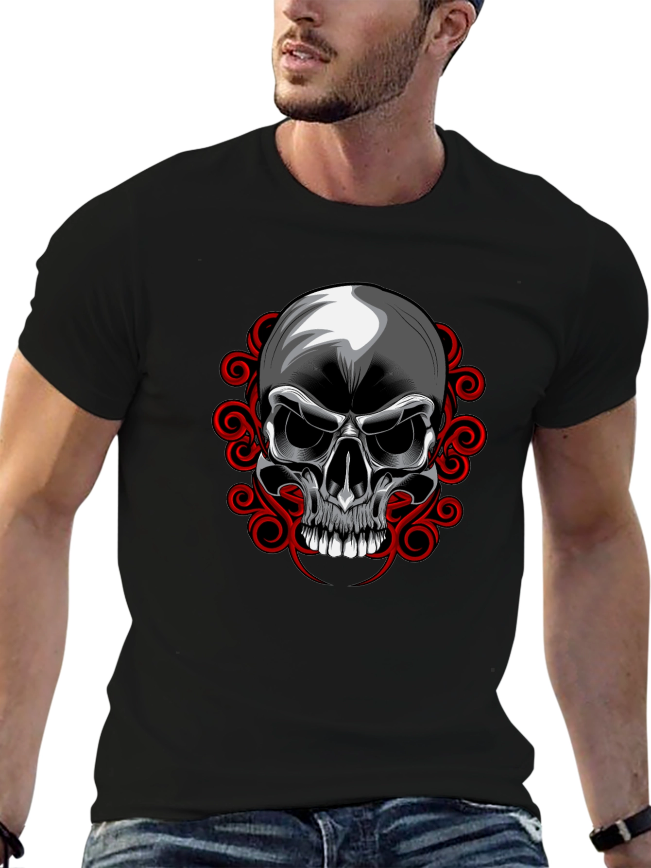 Skull Graphic T-Shirt - Edgy Design