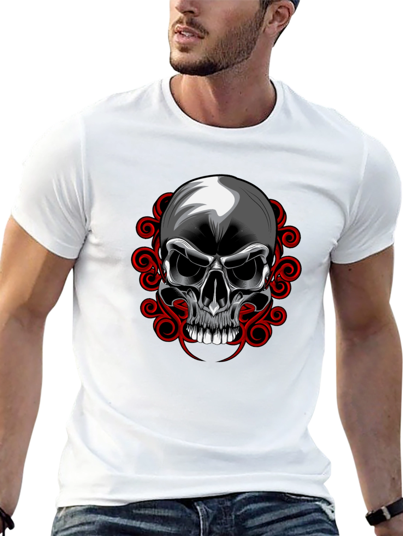 Skull Graphic T-Shirt - Edgy Design