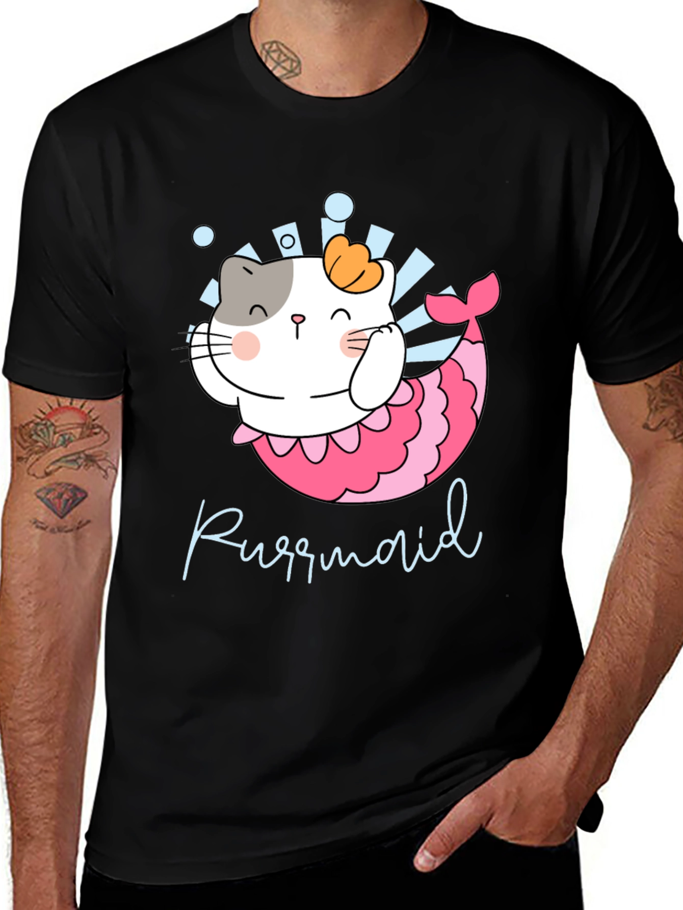 Purrmaid Cat Mermaid Graphic Tee