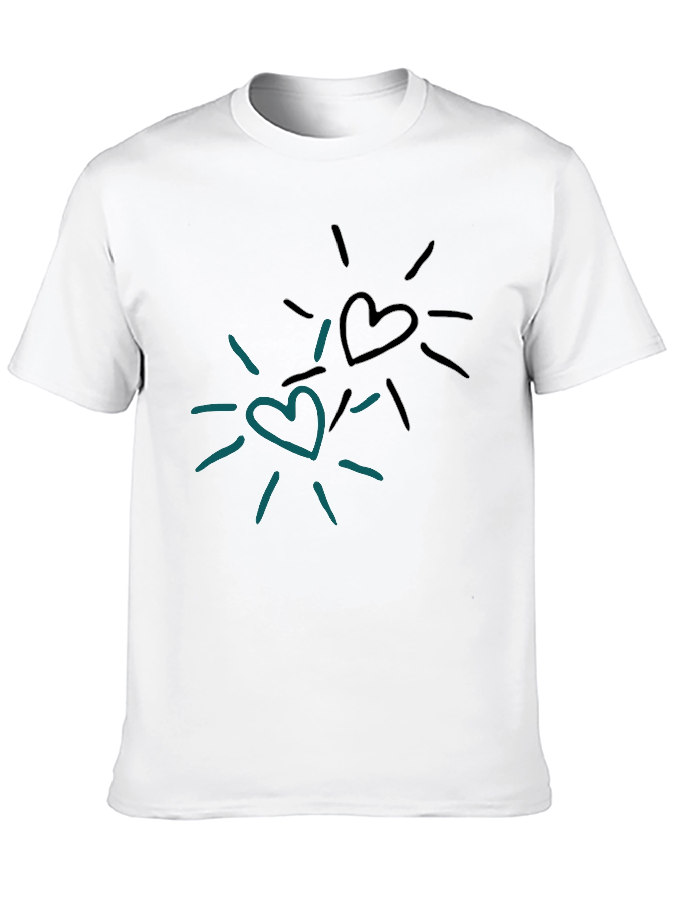 Heart Burst Graphic Tee - Trendy Black T-Shirt
