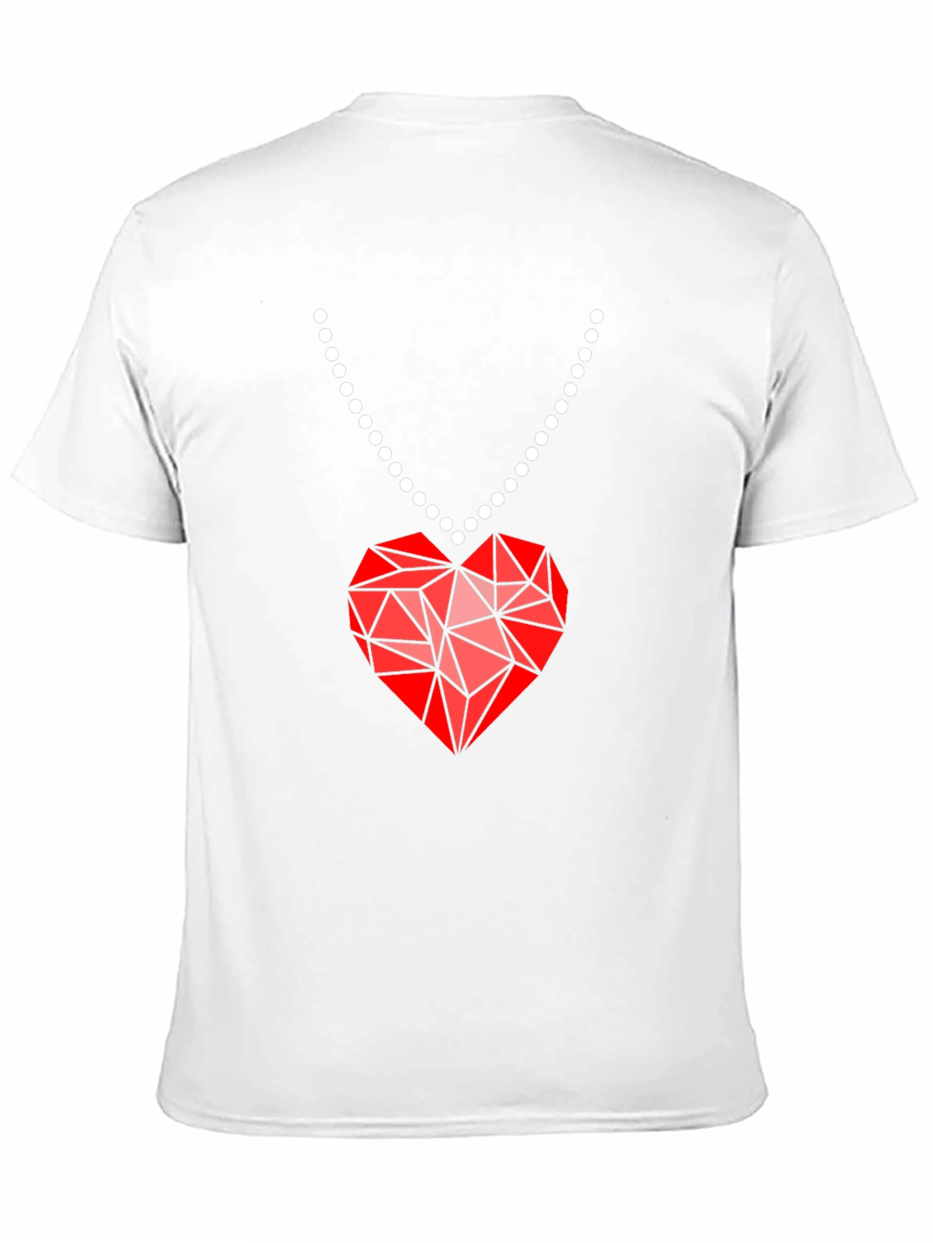 Geometric Heart Pendant T-Shirt - Modern Valentines Style