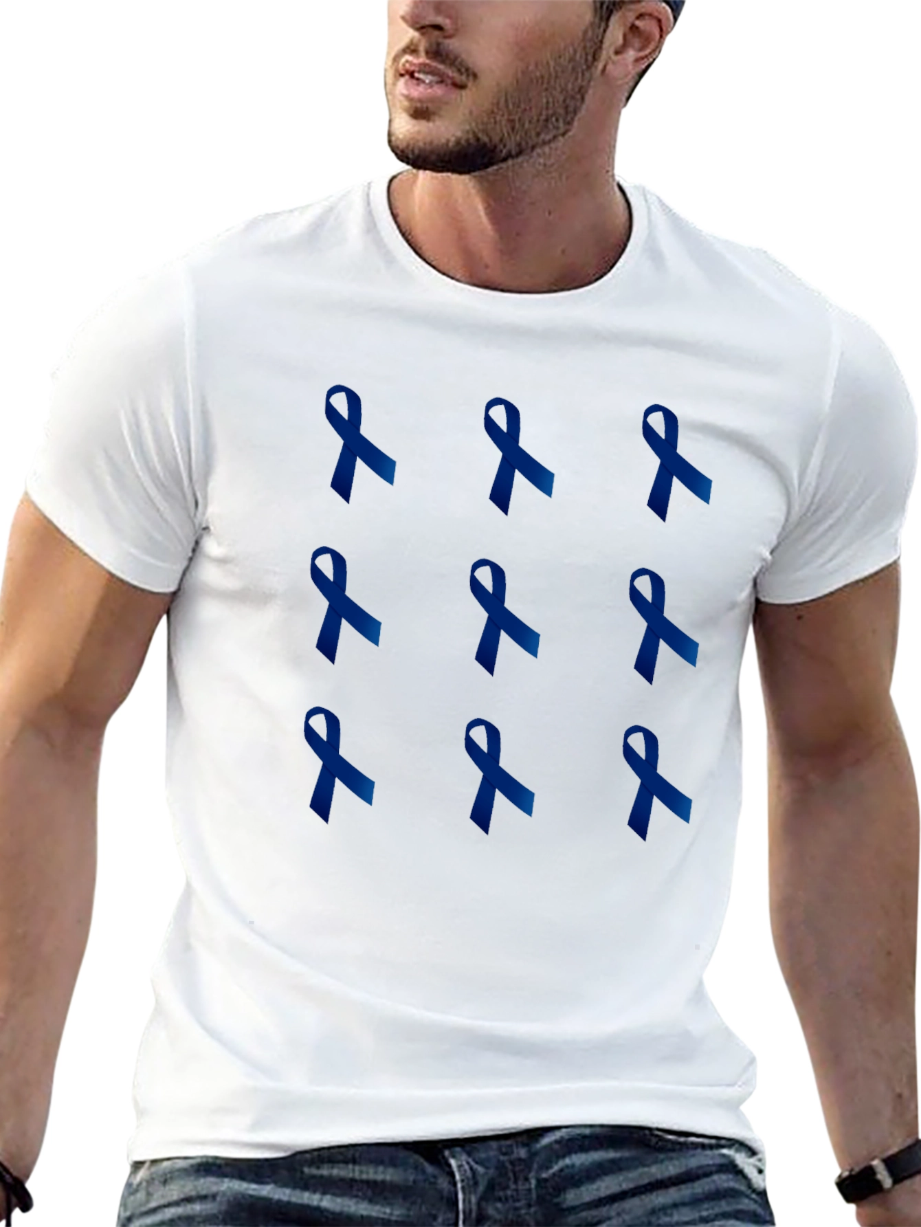 Blue Ribbon T-Shirt - Support Cause Awareness