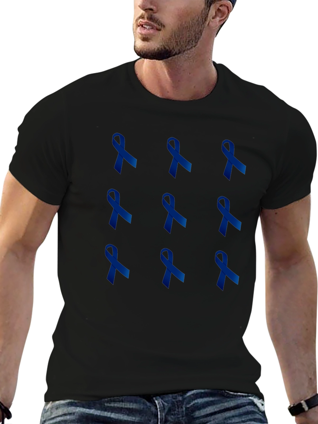 Blue Ribbon T-Shirt - Support Cause Awareness