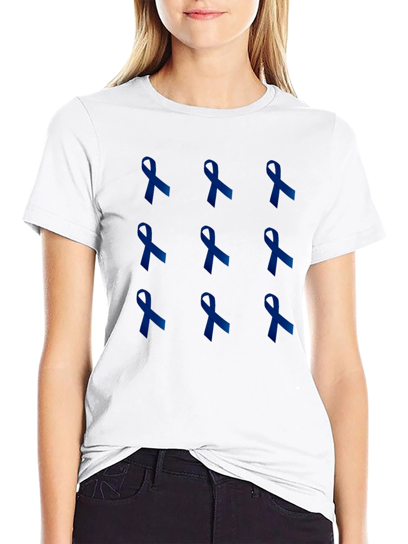 Blue Ribbon T-Shirt - Support Cause Awareness