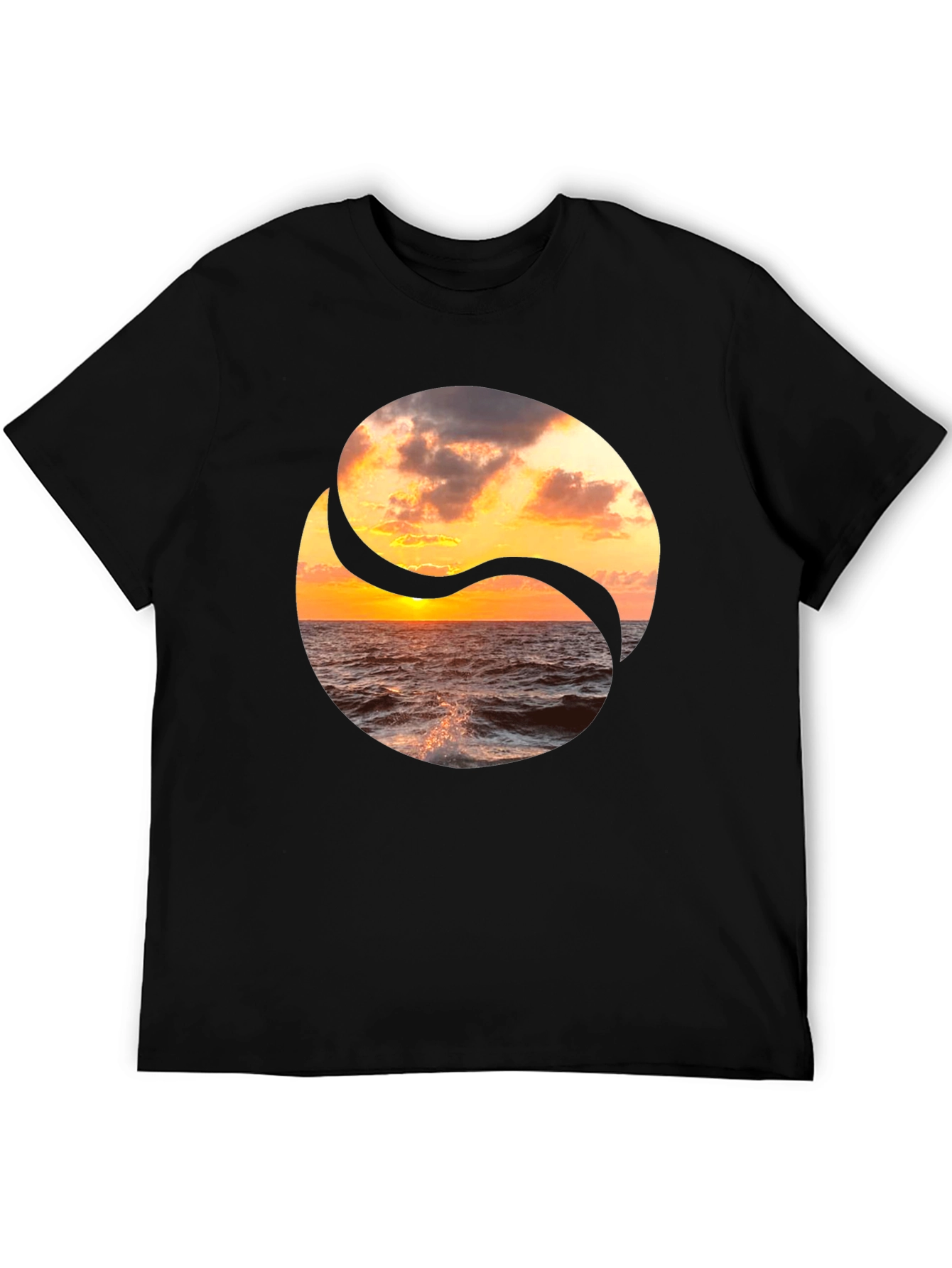 Yin Yang Ocean Sunset Graphic Tee