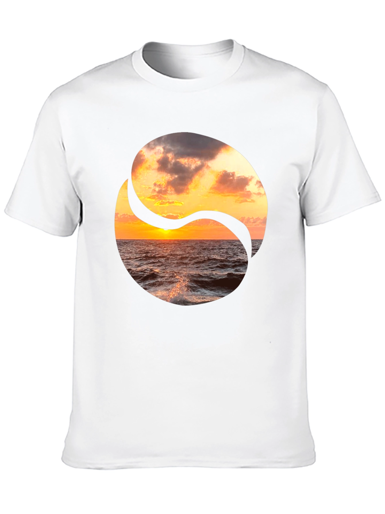 Yin Yang Ocean Sunset Graphic Tee