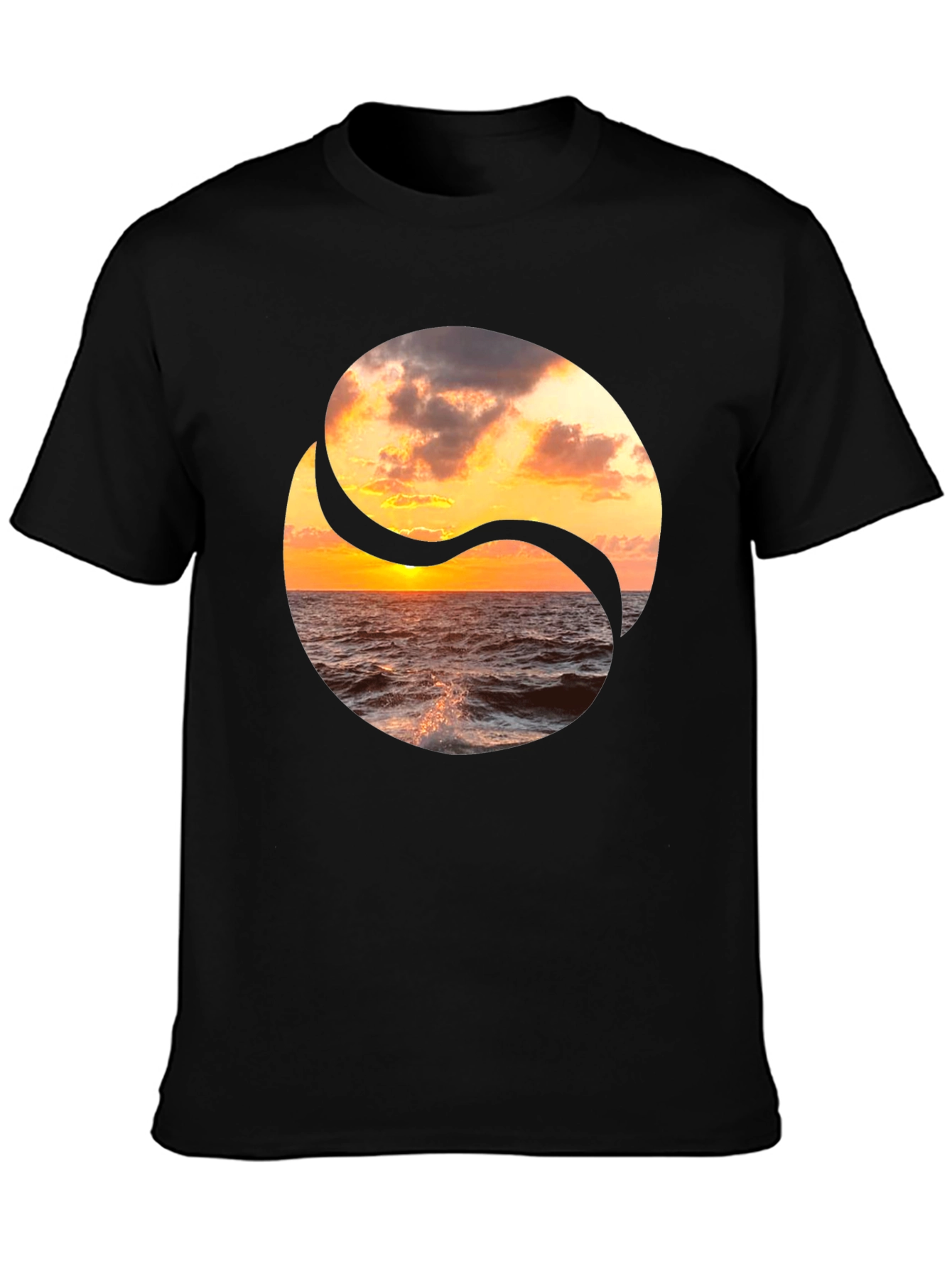 Yin Yang Ocean Sunset Graphic Tee
