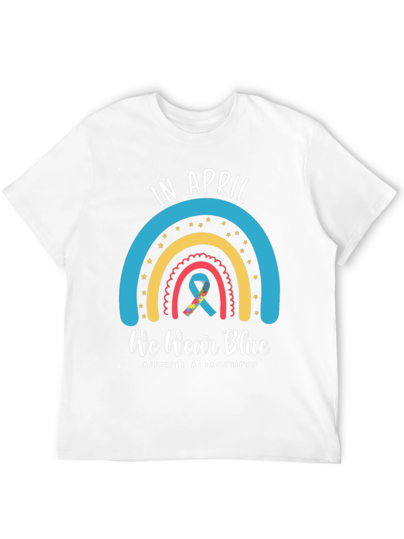 In April We Wear Blue Autism Awareness T-Shirt