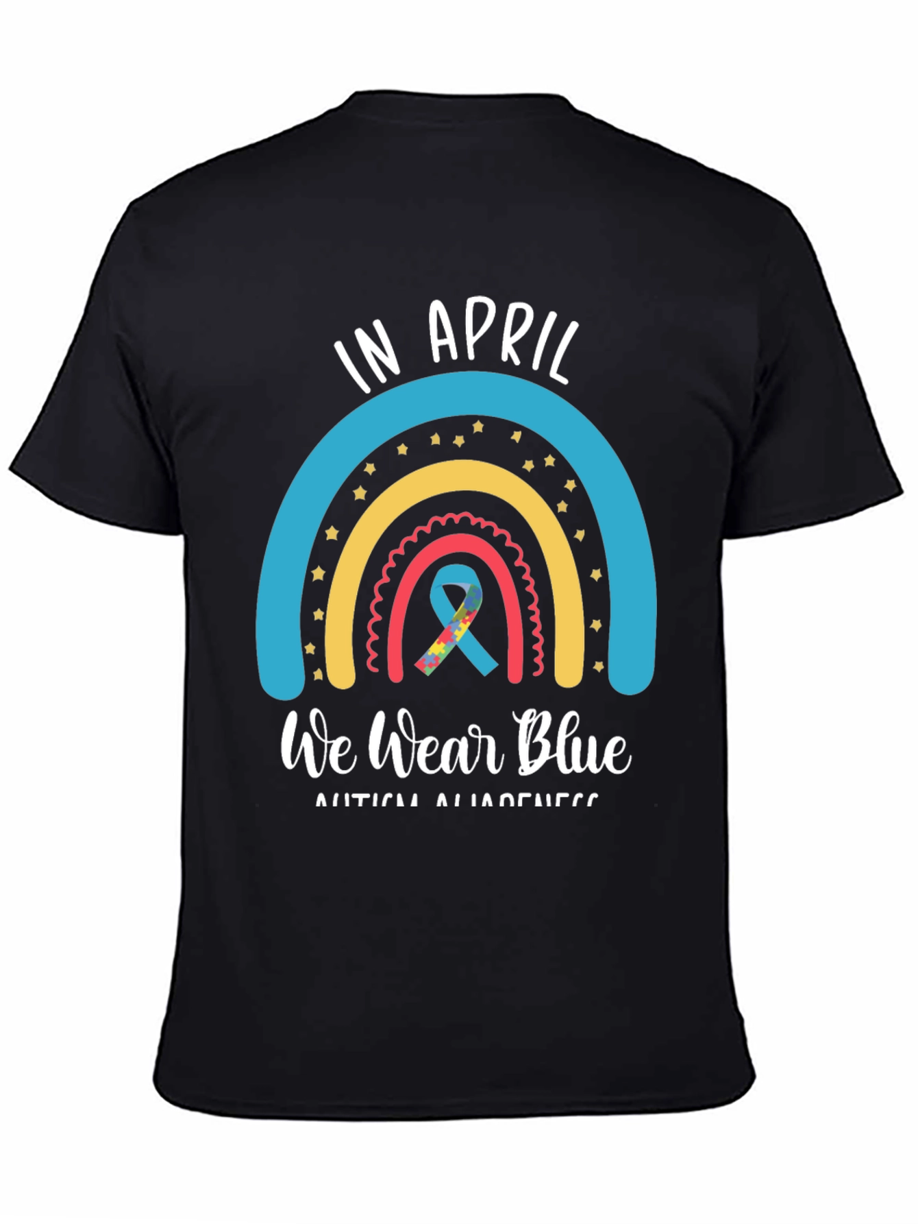 In April We Wear Blue Autism Awareness T-Shirt