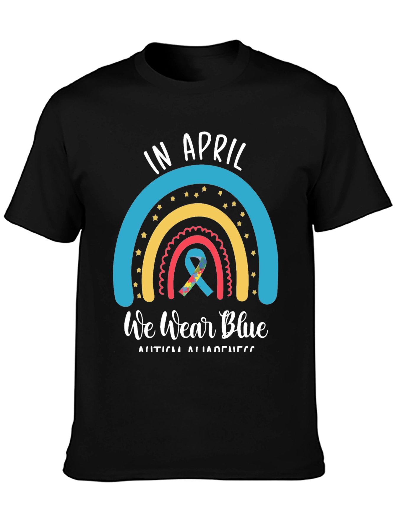 In April We Wear Blue Autism Awareness T-Shirt