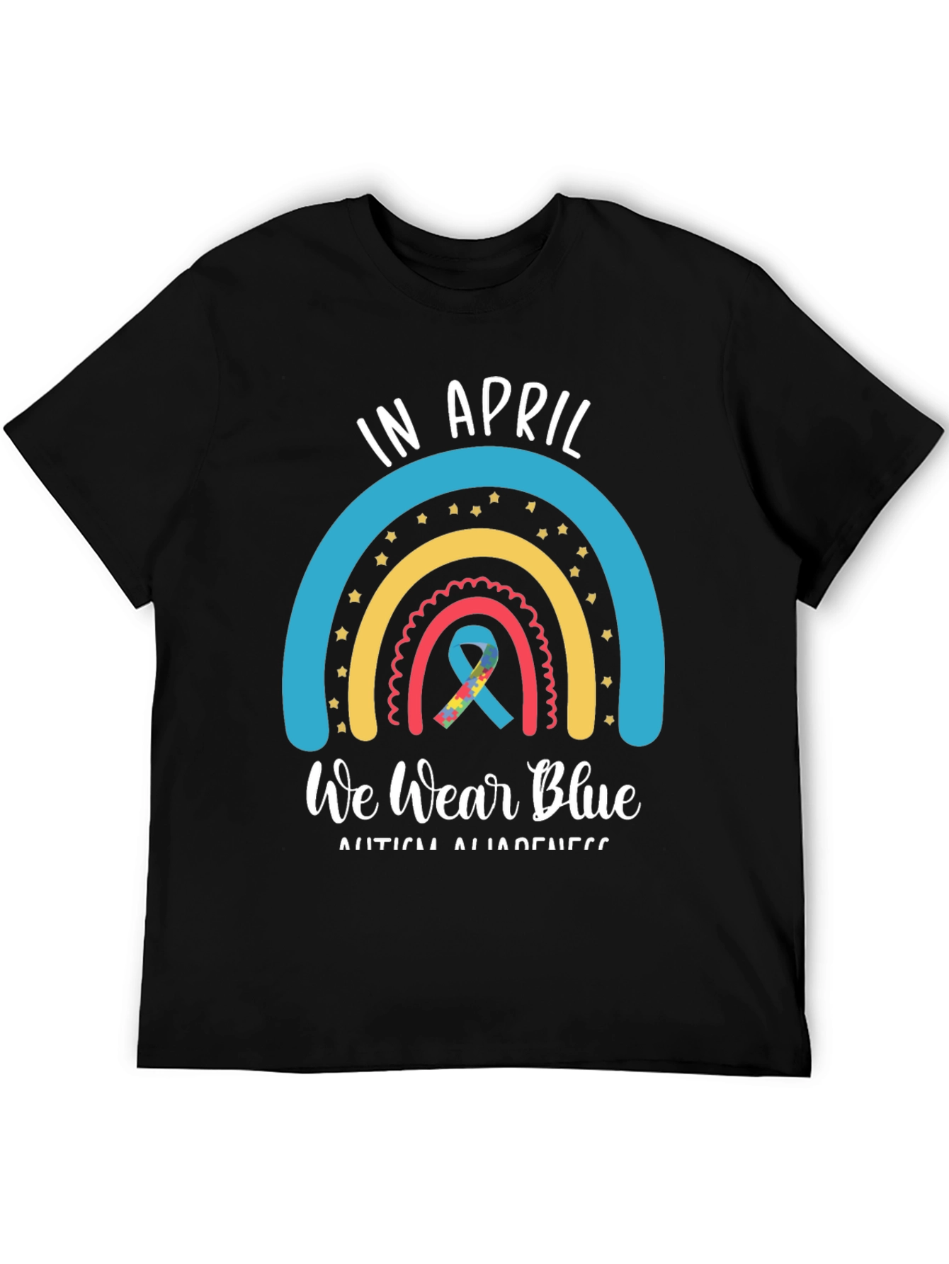 In April We Wear Blue Autism Awareness T-Shirt